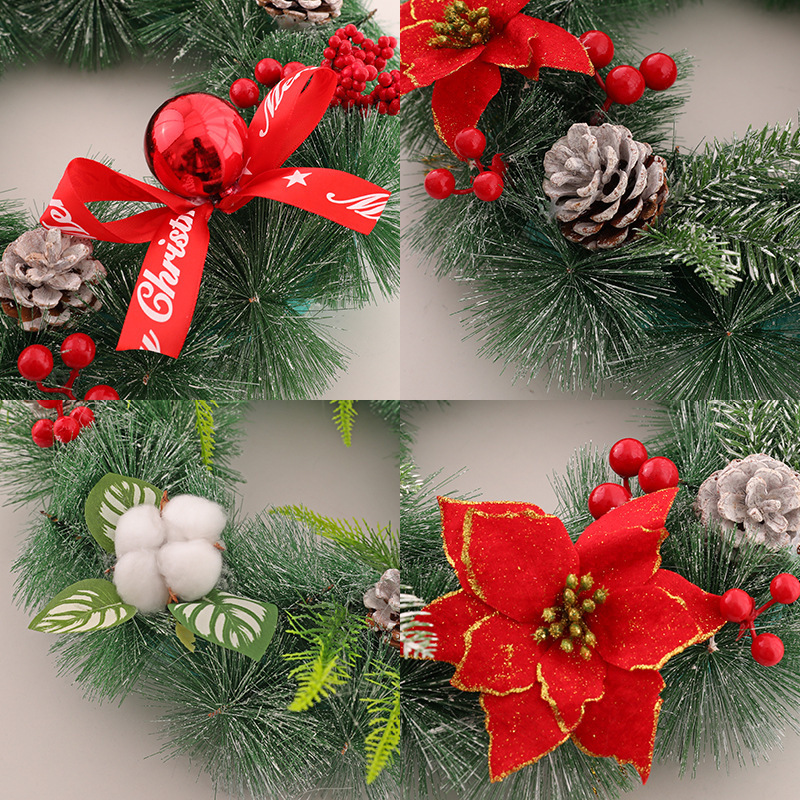 外国貿易の人気クリスマスの花輪のペンダントクリスマスのシーンのショーウインドーの扉を配置します。|undefined