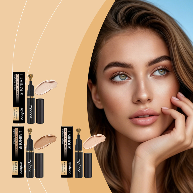 Zephoco Dark Skin Tone Concealer Moisturizes and Adheres to the Skin, Covering Facial Blemishes to Create a Natural Base Makeup Look Zephoco Dark Skin Tone Concealer Moisturizes and Adheres to the Skin, Covering Facial Blemishes to Create a Natural Base Makeup Look