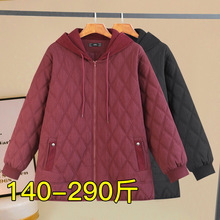 黑色棉衣加肥大码女装冬季200斤宽松显瘦棉服外套胖mm棉袄24501T