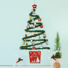 聖誕節慶 DIY綠藤帶燈牆面樹聖誕掛飾樹玻璃門窗掛件節日場景裝飾