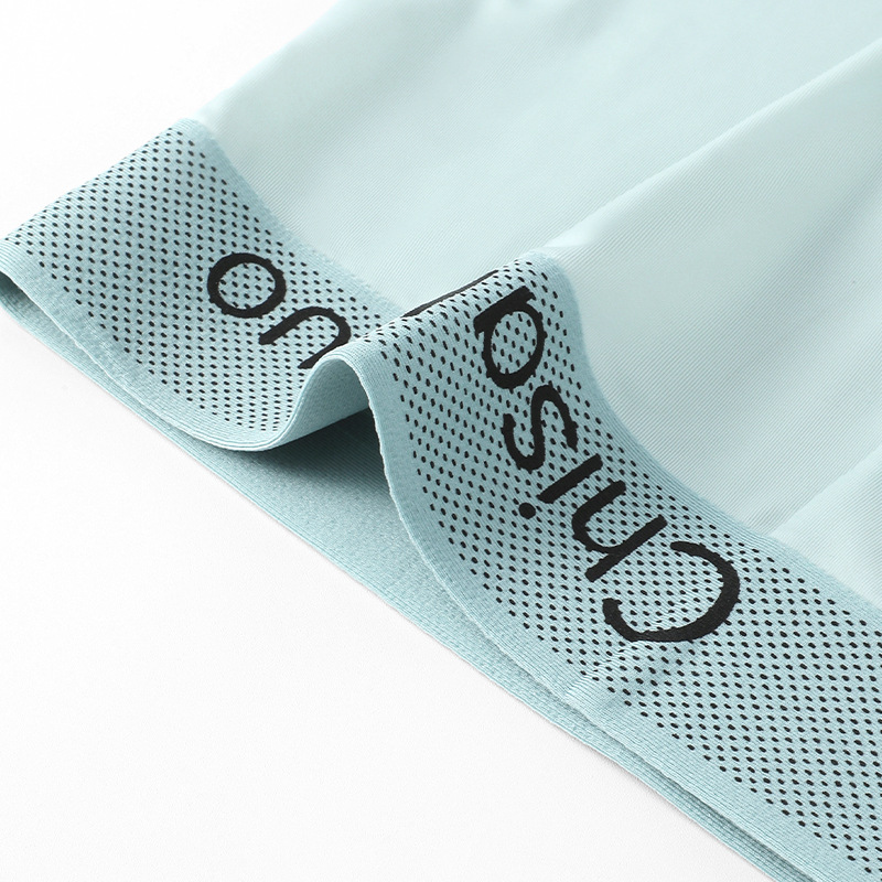 Pantalones interiores de seda de hielo frías de verano de color sólido, pantalones deportivos de secado rápido, pantalones cortos de cuatro cuadrados de hombre.