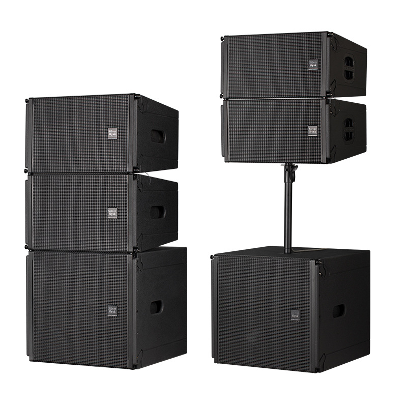 Altavoces de arreglo lineal de alta potencia para exteriores, impermeables, de 12 pulgadas, para presentaciones en escenarios y estadios, con alta presión sonora.