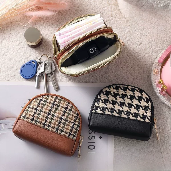 Coin Purse Women's Mini Cute Key Bag Card Bag Fabric Canvas Headphone Storage Small Bag Student Bag Wallet