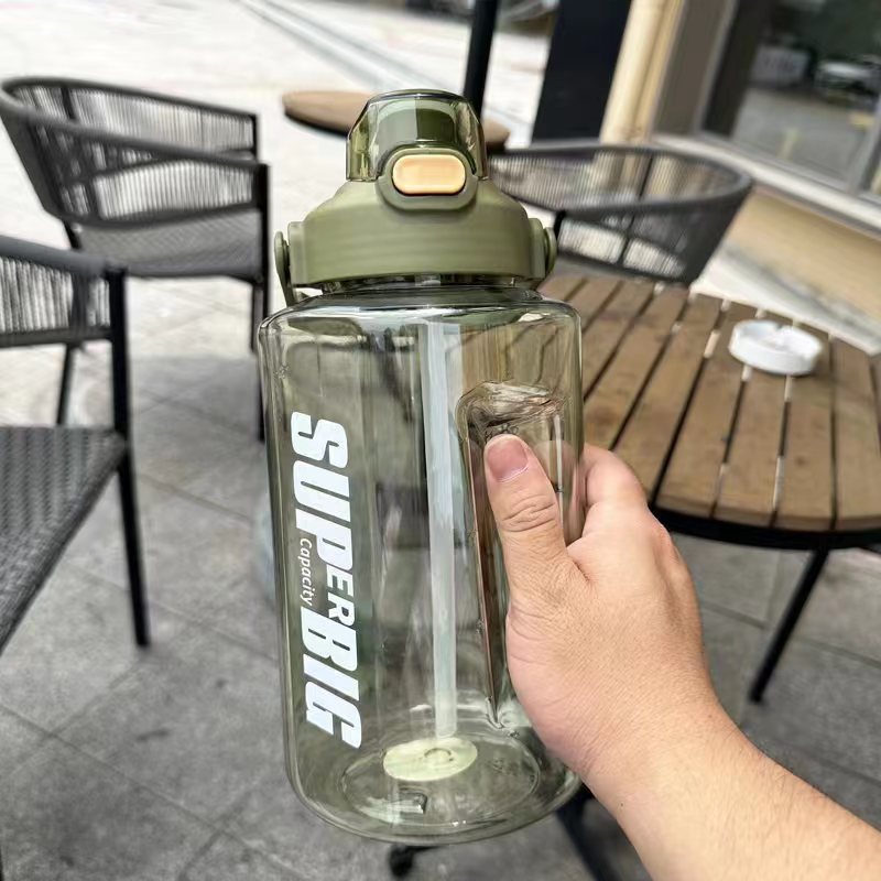 Xinbedi nueva taza de agua de plástico taza de beber directa taza de agua hervidor de hombres y mujeres deportes fitness espacio al aire libre taza de agua de plástico