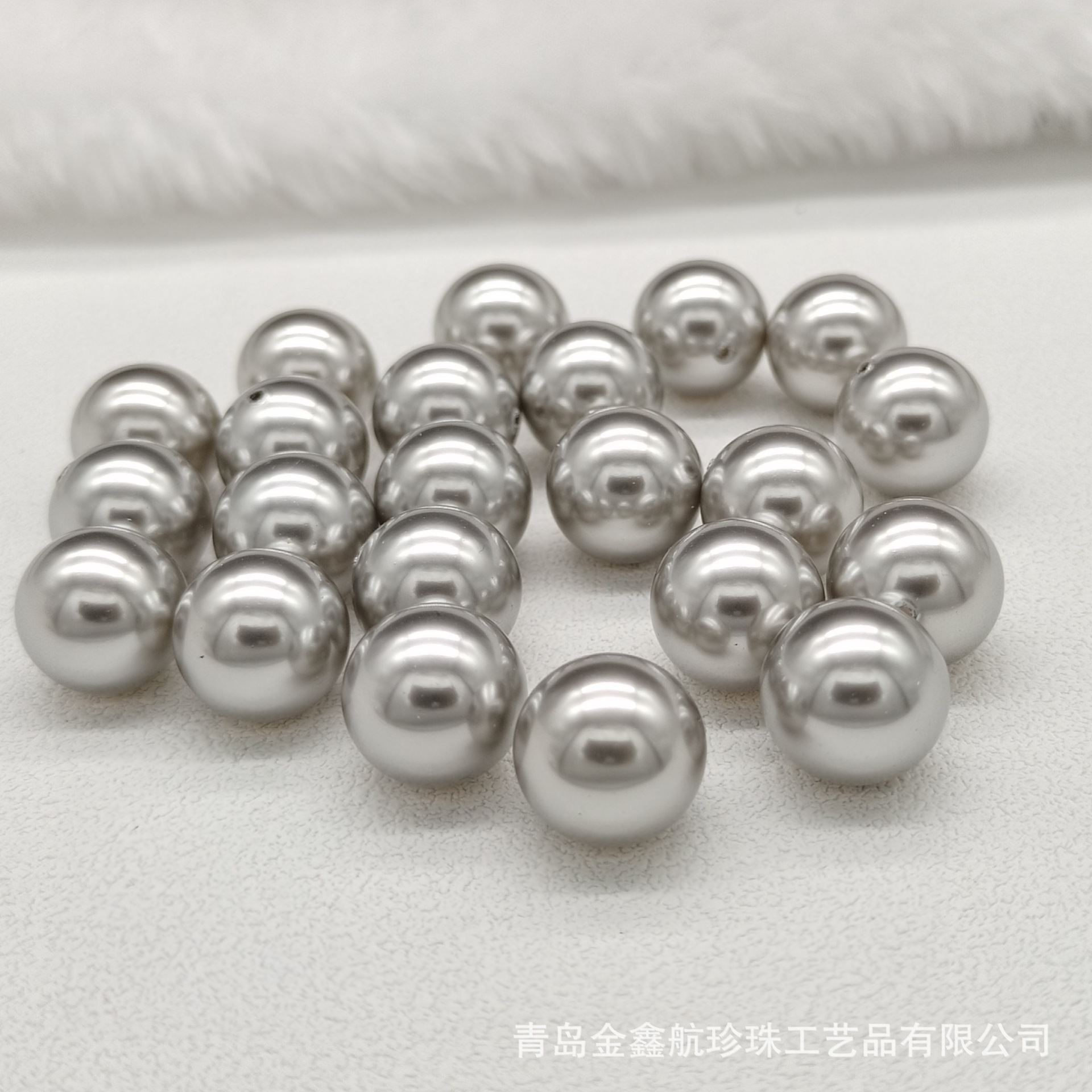 真多麻水晶玻璃灰色半孔珍珠616銀灰色單孔仿珍珠耳飾吊墜DIY配件