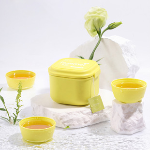 Stainless Steel Tea Set One Pot Three Cups suit Plastic Insulated Mini Lightweight Portable Outdoor Travel Tea suit
