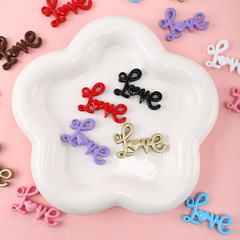 32*50mm個性アクリル塗装吊り穴LOVE DIY手作りビーズ散珠キーチェーンストラップアクセサリー