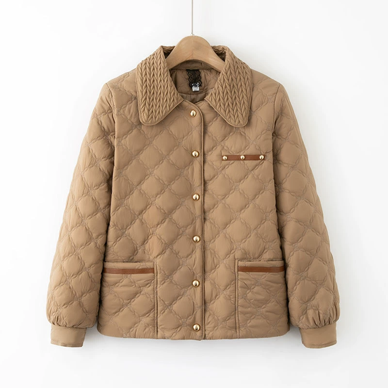 Demi-season keep warm down jacket for leisure, for middle age