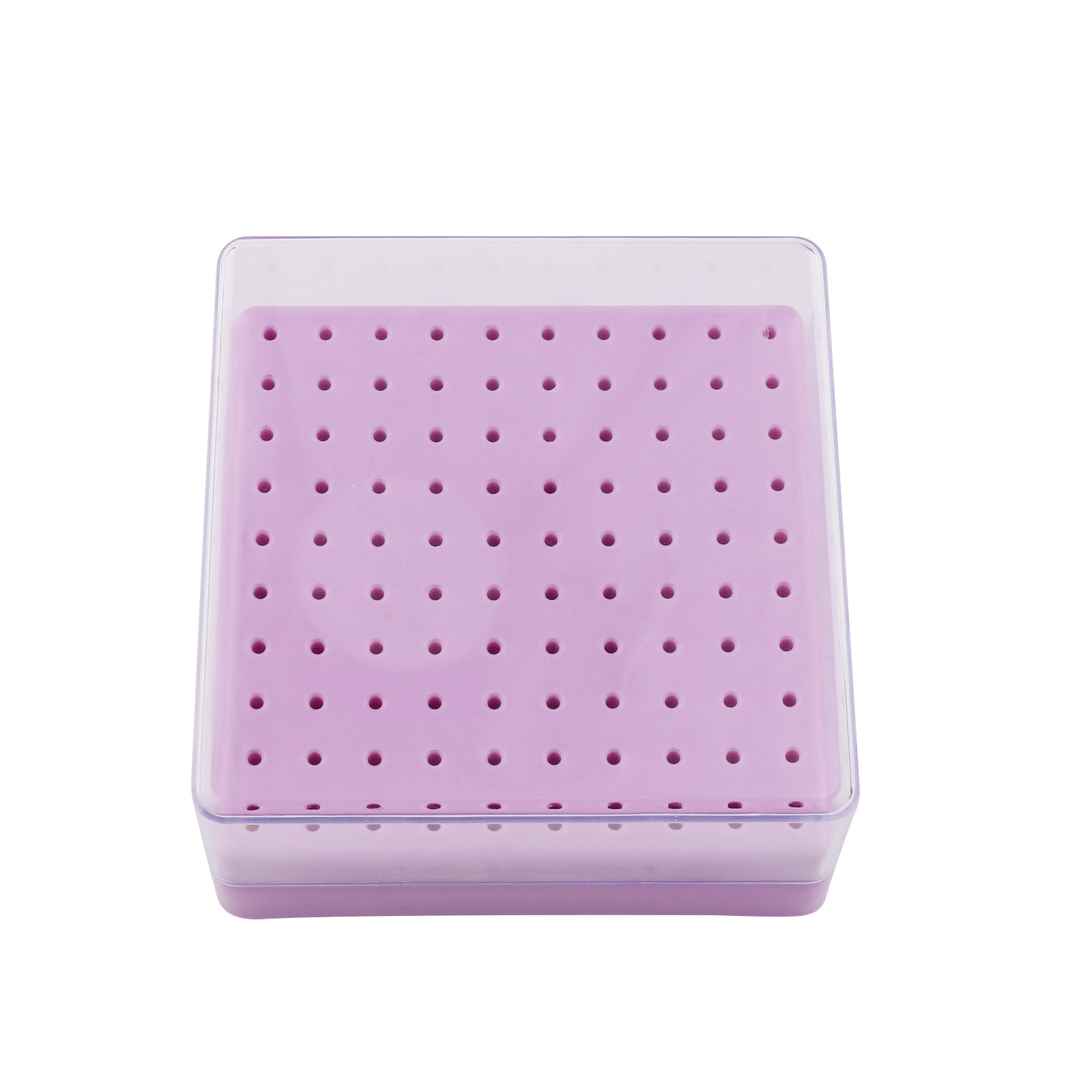 Nuevo pulizador de uñas 100 agujeros pulizador caja de almacenamiento broca caja de acabado caja de herramientas de uñas al por mayor