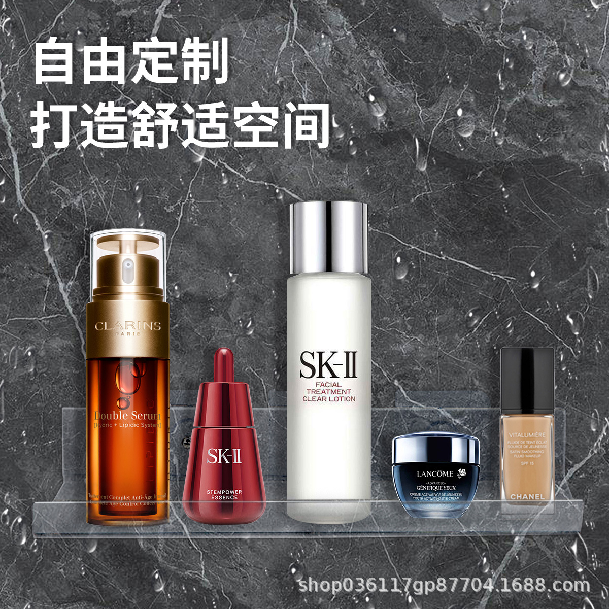 Estante de acrílico transparente pared colgante de pared No perforado baño Baño inodoro en forma de U tablero de almacenamiento en rack