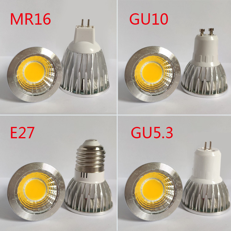 mr16 mr11lEd Lamp Cup GU5.3 GU10220V Spotlight Pin 12V COB Lamp Cup 3W E27 Bulb