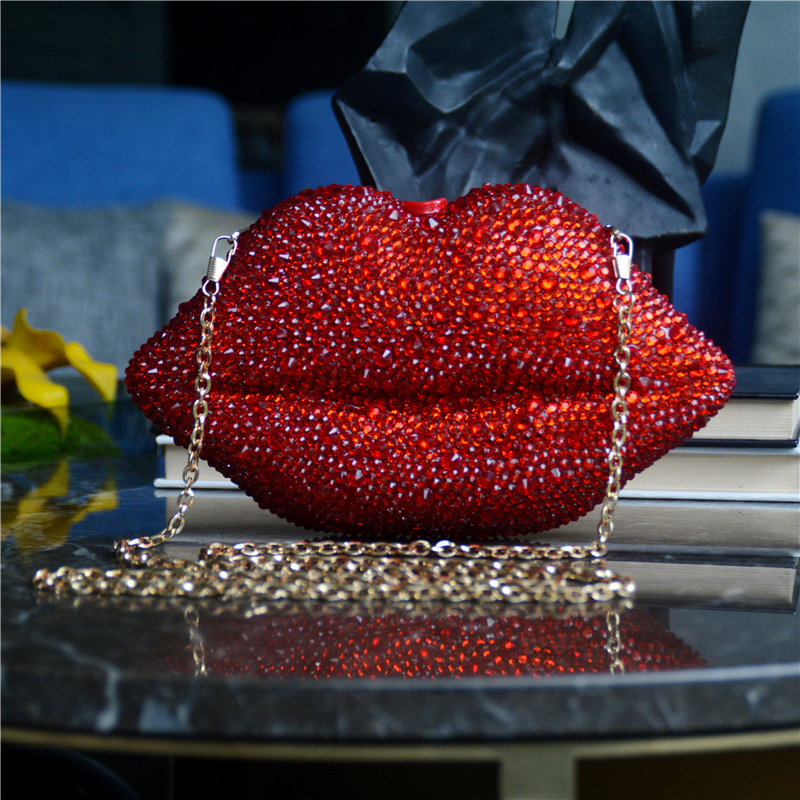 540g Weight Lock clasp Closure Type Single Shoulder Strap Strap Type Evening Bag Bags Type Holiday, Party Occasion Cotton, Rubber Drill Material Solid Color Pattern All Seasons Season Women's Gender Vintage Style, Sexy Style Lips Shape Medium Size Women's Medium Cotton Rubber Drill Solid Color Vintage Style Sexy Lock Clasp Evening Bag 1
