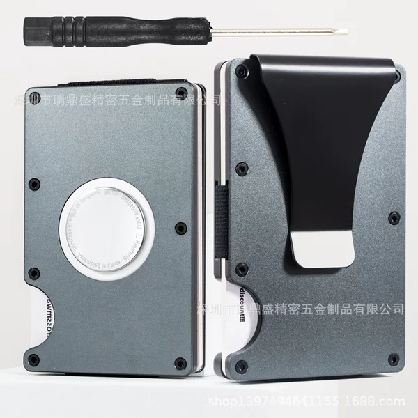 2022 Amazon New AirTag Tracker Wallet Metal Card Holder Card Holder Factory Direct Sales
