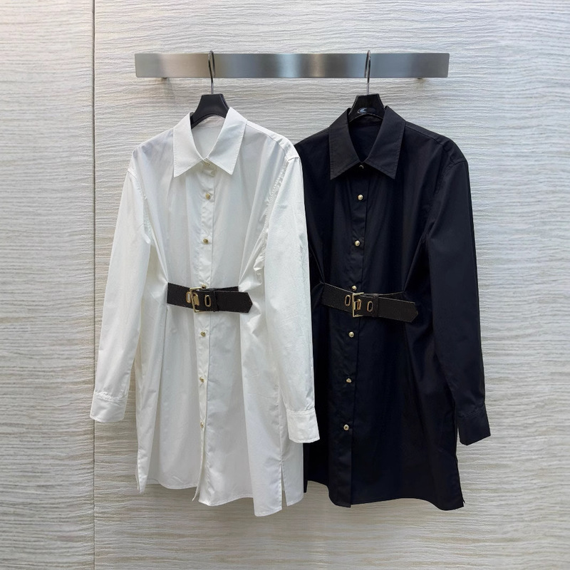 25 Early Spring New Lap Collar Design Waist Stitching Old Flower Leather Waist Long Sleeve Shirt dress Women 25 Early Spring New Lap Collar Design Waist Stitching Old Flower Leather Waist Long Sleeve Shirt dress Women