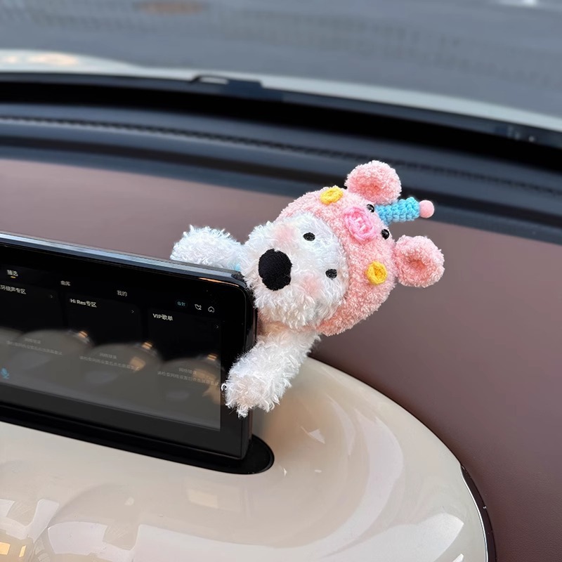 Nuevos adornos para automóviles, pantalla de control central del automóvil, muñeca de West Highland, pantalla de visualización interior, muñeca de decoración de pantalla linda