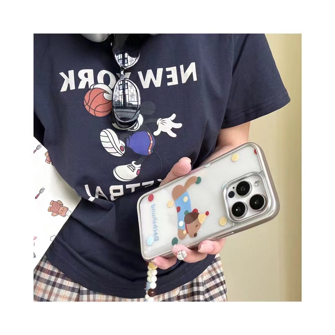 Perro salchicha de lunares acrílicos estilo ins para iPhone14/15ProMax Apple 13 funda para teléfono móvil 12 hembra 15