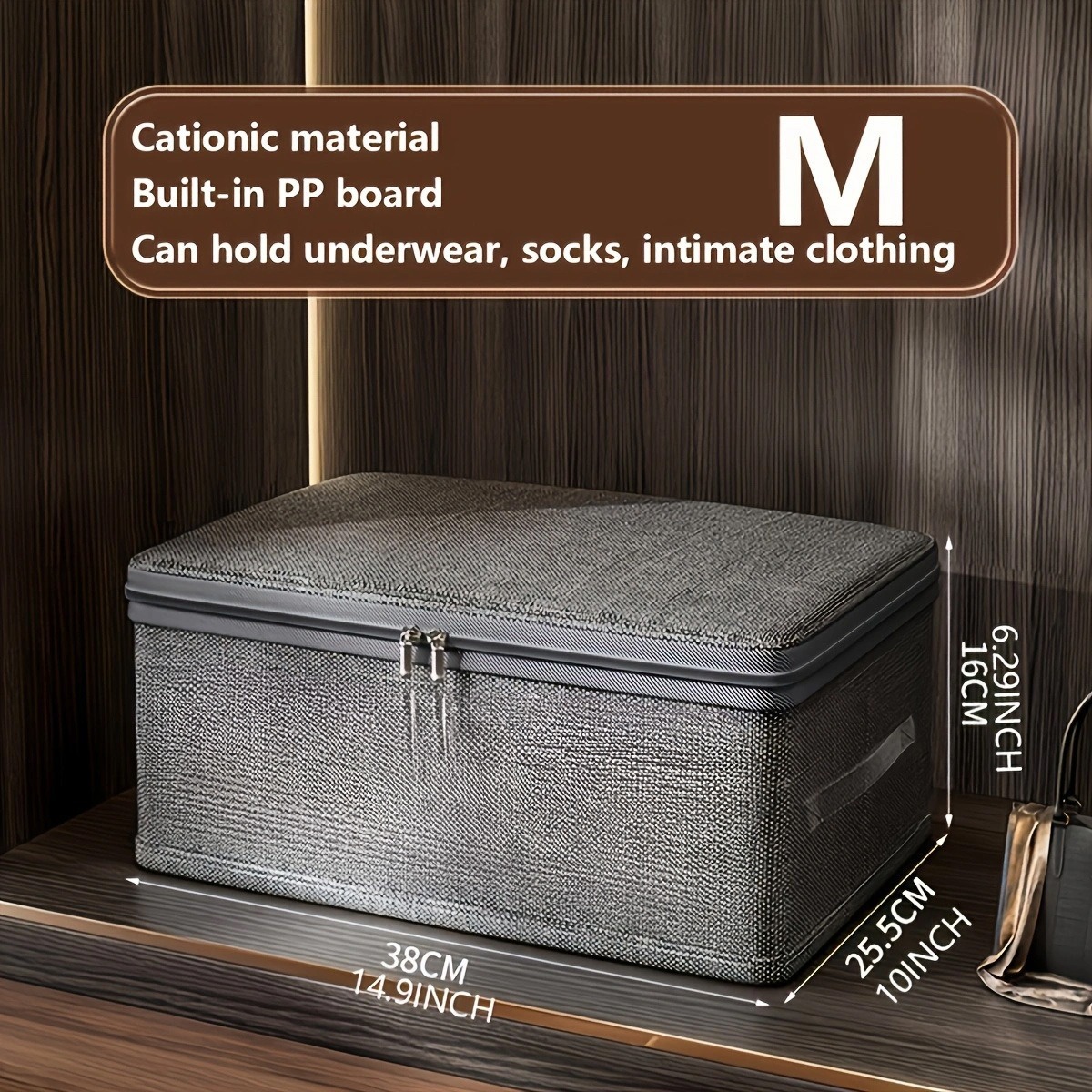 Caja de almacenamiento con tapa blanda catiónica con cerradura de contraseña Caja de almacenamiento plegable para guardar ropa, armario de juguetes, caja de almacenamiento de acabado