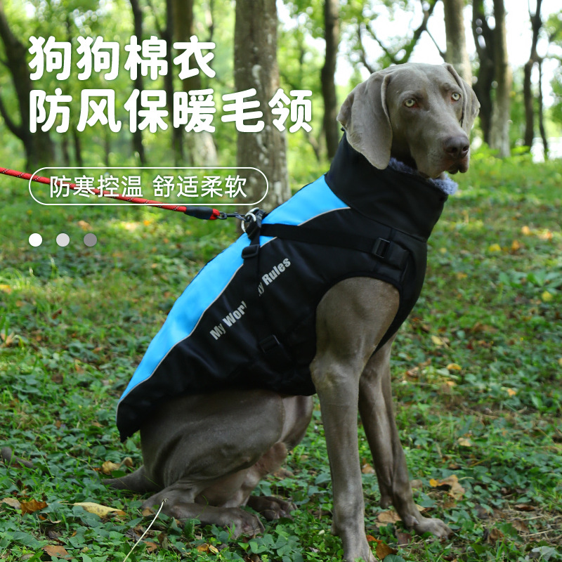 (2개) 국경을 넘나드는 겨울 강아지 면 코트, 새로운 야외 방풍, 따뜻한 대형견 애완동물 옷, 두꺼운 강아지 재킷