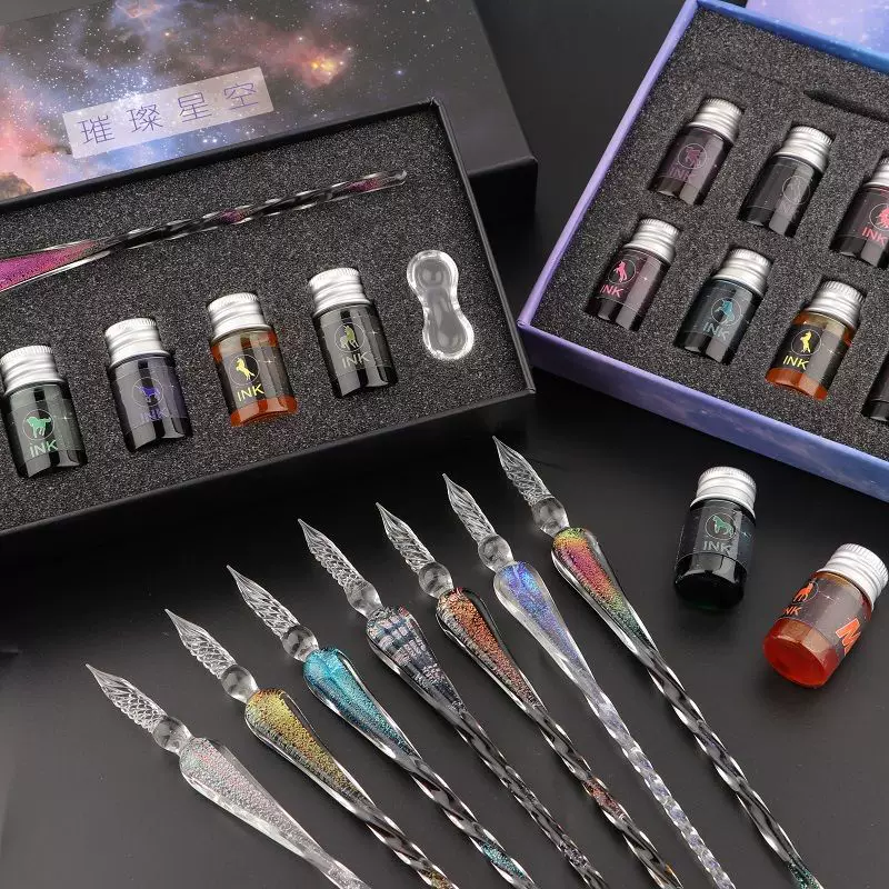 Glass rollerball pen for elementary school students, internet celebrity, Birthday gift