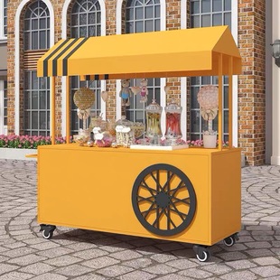Trendy Food Cart Street Stall Flower Cart Small Cart Night Market Promotional Stand Sales Cart Outdoor Mobile Snack Stall Cart