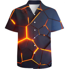 Men's Hawaiian Shirts 3D Graphic Button Down Short Sleev