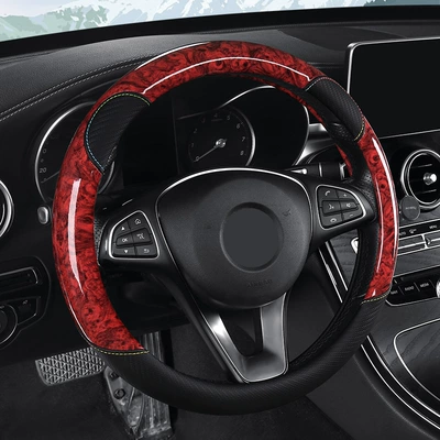 Wheel Cover Protective Cover for Steering wheel cover - cinnabar-red-36cm-round