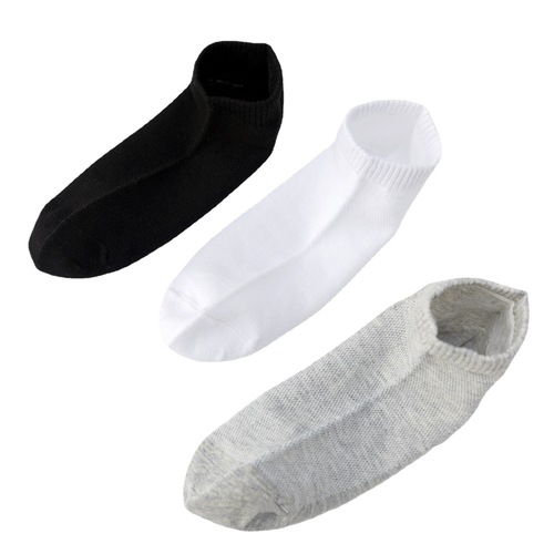Men's Summer Thin Pure Cotton Anti-Odor Absorbent Mid-Calf Socks, White Sport Mesh Breathable Low Cut Men's Short Socks