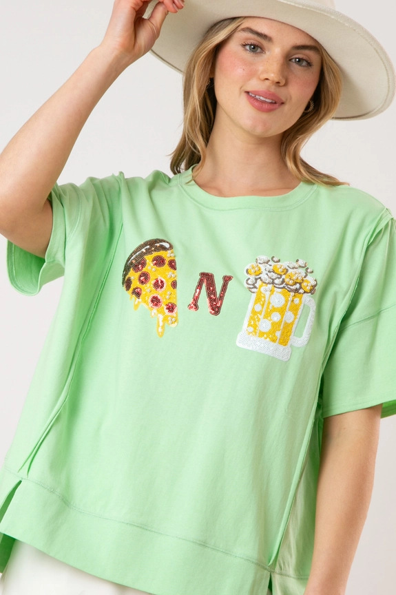 Women's T-shirt Short Sleeve T-Shirts Sequins Simple Style Cartoon Letter Donuts display picture 11