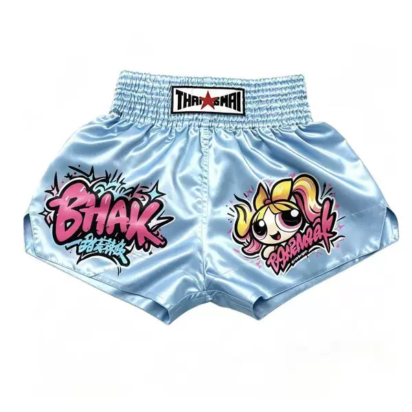 Thai Muay Thai Shorts Powerpuff Girls Robot Adult and Children's Sports Boxing Shorts