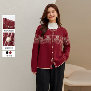 Slim Show plus size Women's Retro Age-reducing Lazy Style All-match Warm Cardigan Sweater Chubby mm2024 Winter New Style