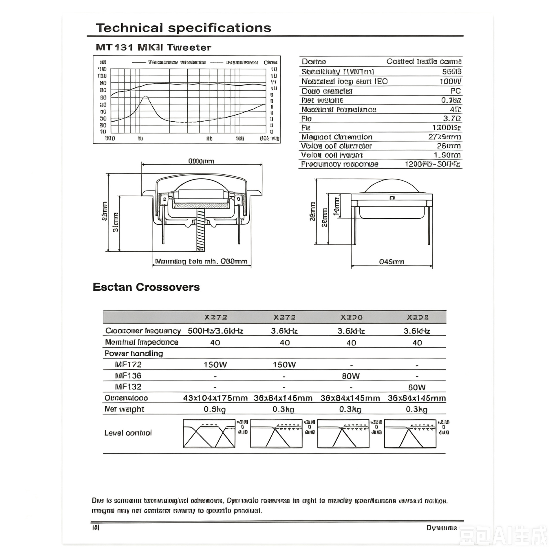 Danish car speakers ESOTAN 272 MKⅡ two-way high and low frequency speaker upgrade modification kit