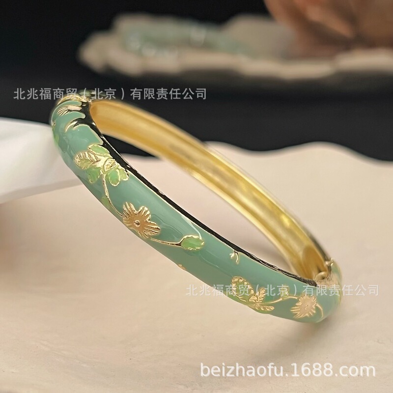 北京エナメルオイルドリップブレスレット、上質な花柄の女性用ブレスレット、紫禁城の旅行のお土産、人気のスポット|undefined