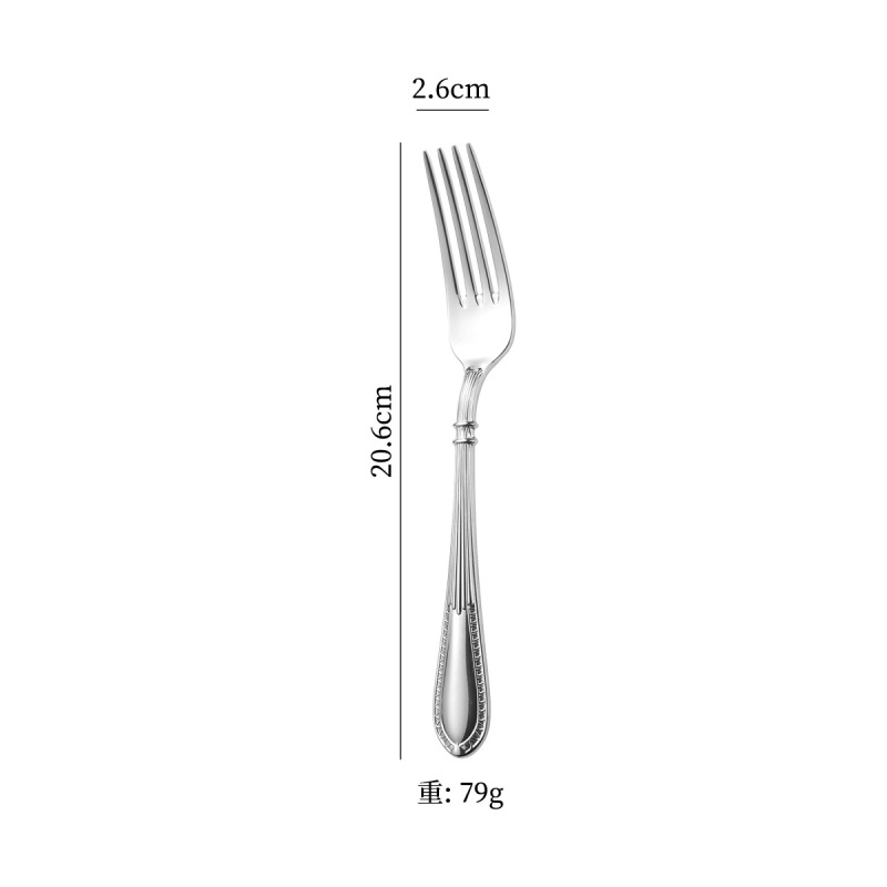 304ステンレス鍛打精品綾柄西食器高級厚手ナイフフォークスプーン丸スプーン果物フォーク|undefined