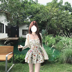 【法香告白】甜欲设计感法式吊带连衣裙女夏季碎花裙子甜美A字裙