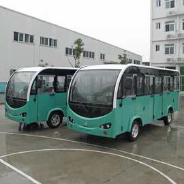 杭州14人座位的电动观光车价格及图片参数-景区代步观光车带门带