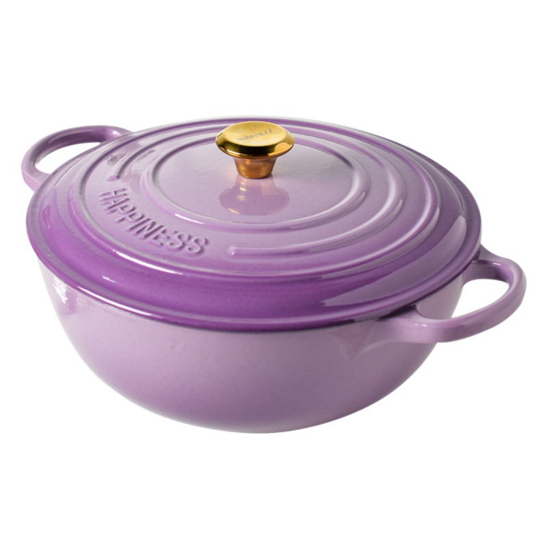 Pequeña felicidad olla de esmalte olla de hierro fundido olla de la momia olla de estofado cazuela hogar multi-funcional olla de sopa olla antiadherente
