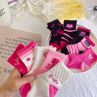 Amazon cross-border best-selling children's socks Barbie princess socks socks foreign trade cotton socks pink children's socks processing wholesale multi-foot