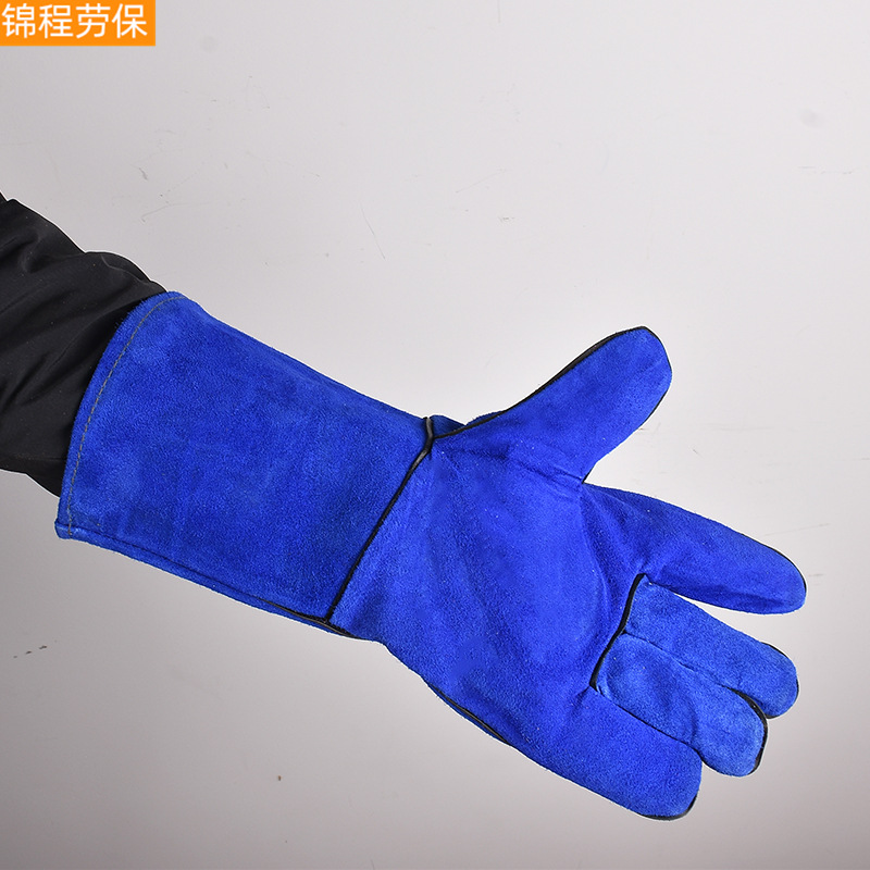 Guantes de soldador de protección laboral engrosada guantes de reparación de automóviles a prueba de fuego flor Splash guantes de piel de vaca al por mayor