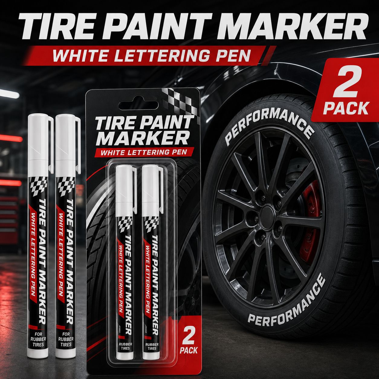 Cross-border tire color change pen, rubber sidewall graffiti pen, car modification decorative pen, waterproof, scratch-resistant, non-fading DIY