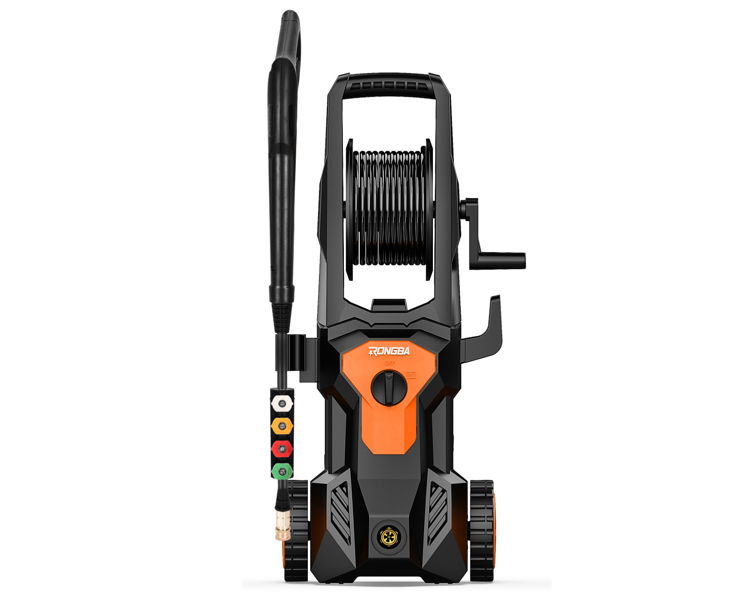 Rongba High-Pressure Powerful Car Washing Machine, Portable 220V Vertical Fully Automatic Water Pump, Upgraded Cleaning Machine with Hand-Pulled Wheels