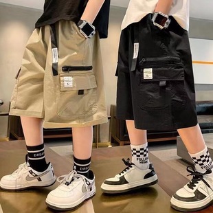 Boys' Casual Mid-Length Pants 2025 New Summer Thin Children's Sports Casual Mid-Length Cargo Pants for Boys