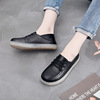 White shoes, comfortable non-slip footwear for pregnant for leisure, genuine leather, 2023, trend of season, plus size