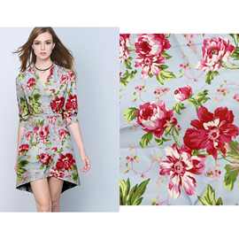 工装呢 制服呢印花面料 连衣裙数码印花面料 时尚女装布料