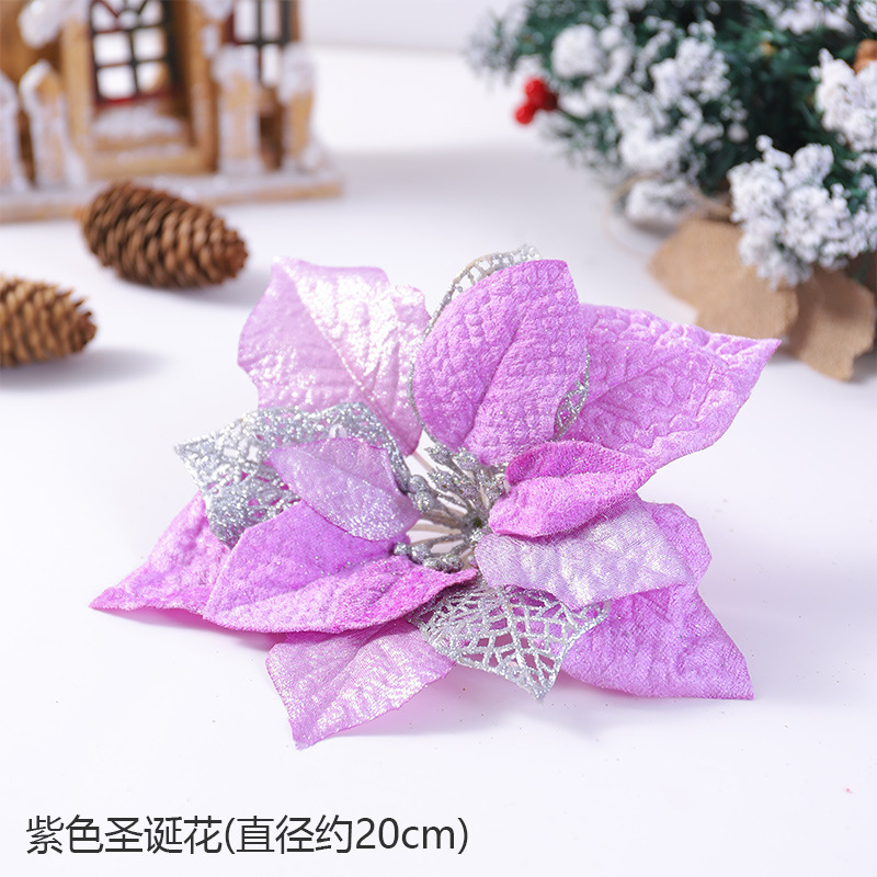 2025 flores de navidad simuladas flores de navidad árbol de navidad accesorios de guirnaldas decoración de árbol de navidad decoración de caña al por mayor