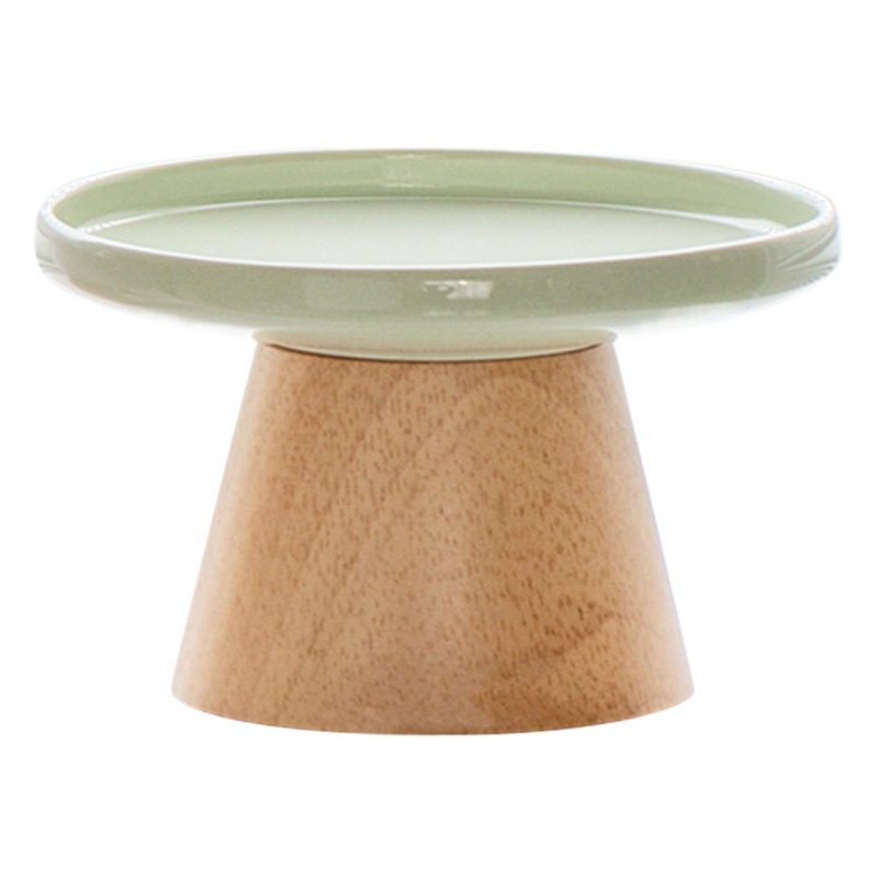 Pies altos y bajos de cerámica anti-Flip gato tazón gato comida bocadillo liofilizado conservado anti-cervical columna placa para mascotas cachorro tazón de comida