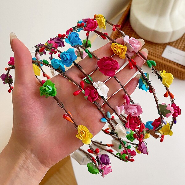 Glowing Flower Ring Colorful Fight LED Head Terminal Flower Tourist…