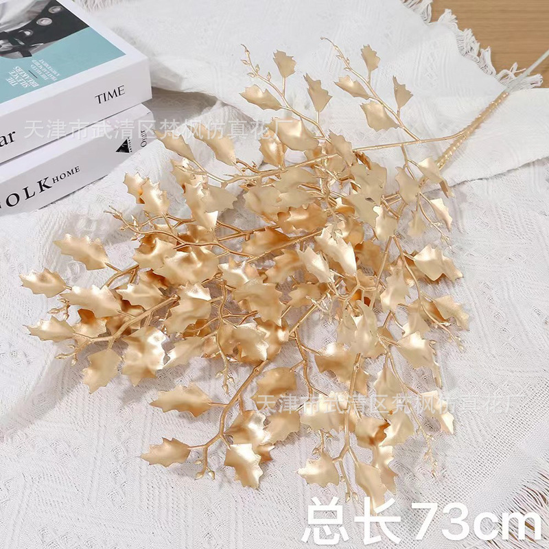 金系新年夜花シミュレーション花福桶置物赤果泡発財果尤加利金葉装飾|undefined