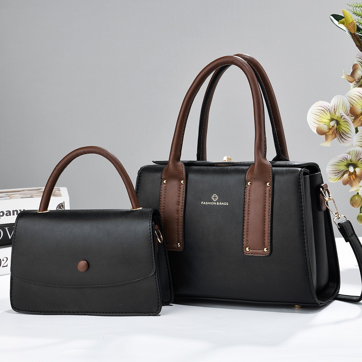 Dos piezas de paquete de bolsos de mano, bolsos de hombro de moda casuales, bolsos de transporte diario, bolsos transfronterizos