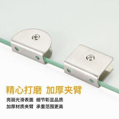 thickening Stainless steel Glass Laminates folder Semicircle Door clip Stainless steel Glass Clamp square Glass