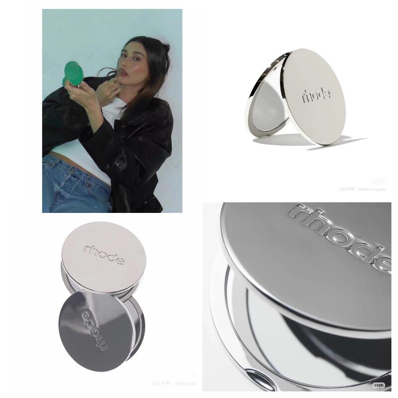 New Rhode Hailey Style Handheld Double-Sided Foldable Mini Portable High-Definition Makeup Mirror Soft New Rhode Hailey Style Handheld Double-Sided Foldable Mini Portable High-Definition Makeup Mirror Soft